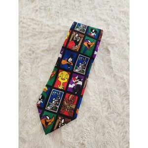 Vintage Looney Tunes Stamp Collection Tie 1997 US Postal Service Character Tie